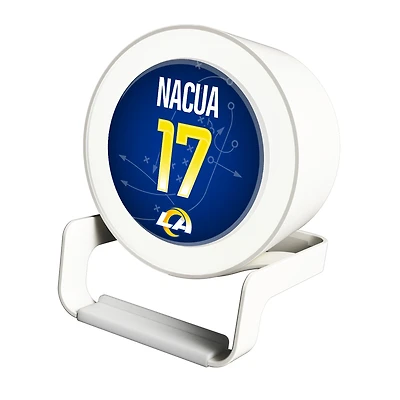 Keyscaper Puka Nacua White Los Angeles Rams Night Light Charger and Bluetooth Speaker