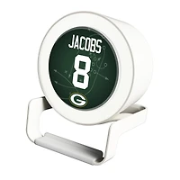Keyscaper Josh Jacobs White Green Bay Packers Night Light Charger and Bluetooth Speaker