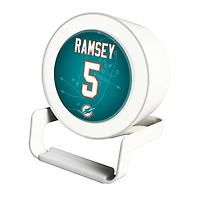 Keyscaper Jalen Ramsey White Miami Dolphins Night Light Charger and Bluetooth Speaker