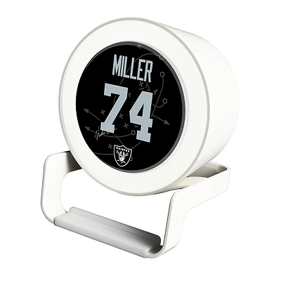 Keyscaper Kolton Miller White Las Vegas Raiders Night Light Charger and Bluetooth Speaker