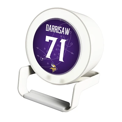 Keyscaper Christian Darrisaw White Minnesota Vikings Night Light Charger and Bluetooth Speaker
