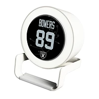 Keyscaper Brock Bowers White Las Vegas Raiders Night Light Charger and Bluetooth Speaker