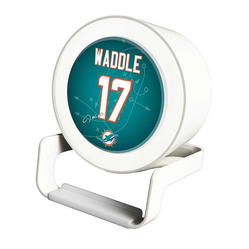 Keyscaper Jaylen Waddle White Miami Dolphins Night Light Charger and Bluetooth Speaker
