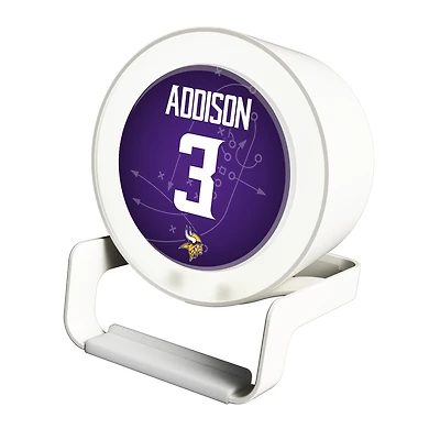 Keyscaper Jordan Addison White Minnesota Vikings Night Light Charger and Bluetooth Speaker