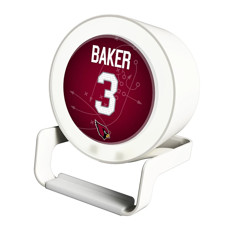 Keyscaper Budda Baker White Arizona Cardinals Night Light Charger and Bluetooth Speaker