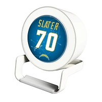 Keyscaper Rashawn Slater White Los Angeles Chargers Night Light Charger and Bluetooth Speaker