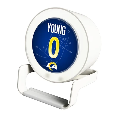 Keyscaper Byron Young White Los Angeles Rams Night Light Charger and Bluetooth Speaker