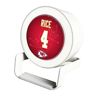 Keyscaper Rashee Rice White Kansas City Chiefs Night Light Charger and Bluetooth Speaker