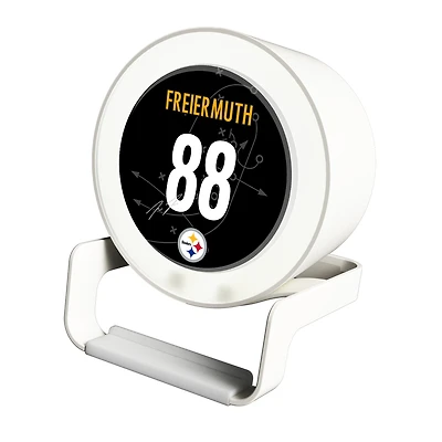 Keyscaper Pat Freiermuth White Pittsburgh Steelers Night Light Charger and Bluetooth Speaker