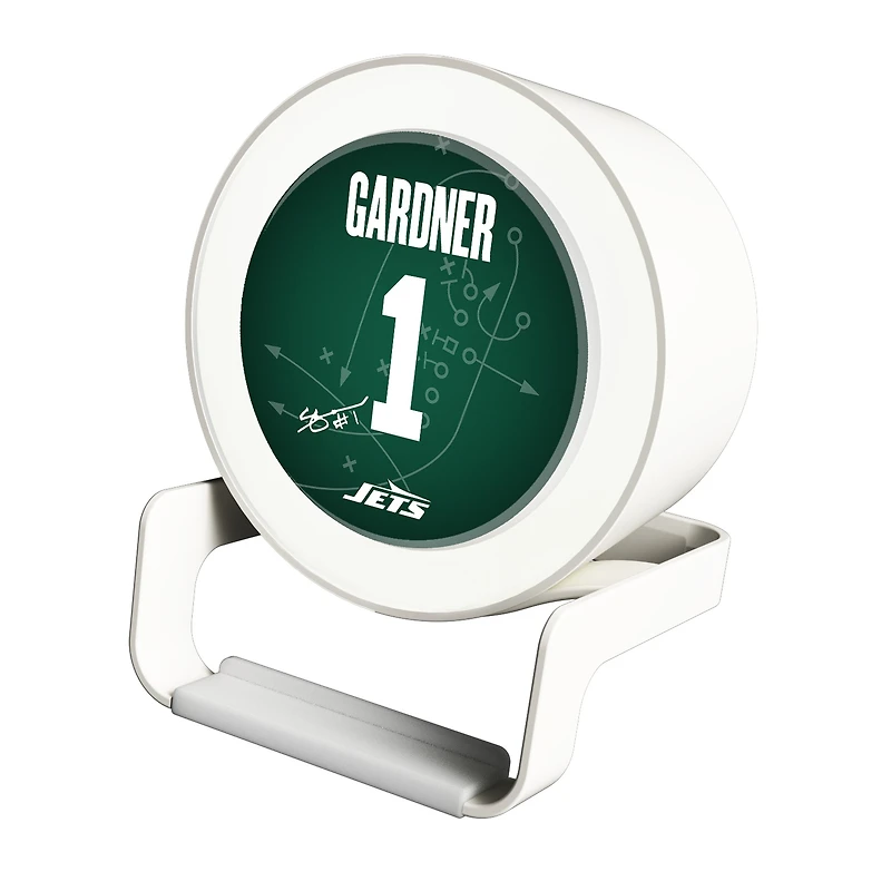 Keyscaper Ahmad Sauce Gardner White New York Jets Night Light Charger and Bluetooth Speaker