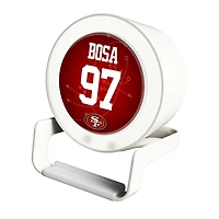 Keyscaper Nick Bosa White San Francisco 49ers Night Light Charger and Bluetooth Speaker