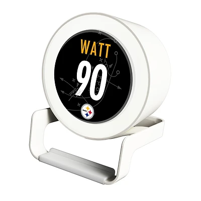 Keyscaper T.J. Watt White Pittsburgh Steelers Night Light Charger and Bluetooth Speaker