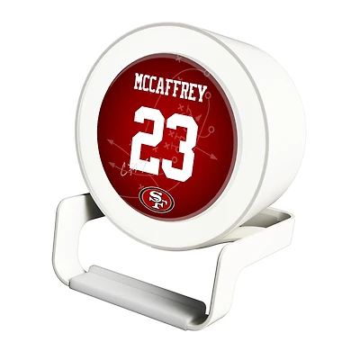 Keyscaper Christian McCaffrey White San Francisco 49ers Night Light Charger and Bluetooth Speaker