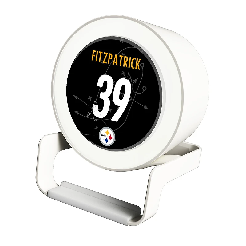 Keyscaper Minkah Fitzpatrick White Pittsburgh Steelers Night Light Charger and Bluetooth Speaker