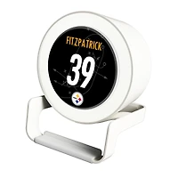 Keyscaper Minkah Fitzpatrick White Pittsburgh Steelers Night Light Charger and Bluetooth Speaker
