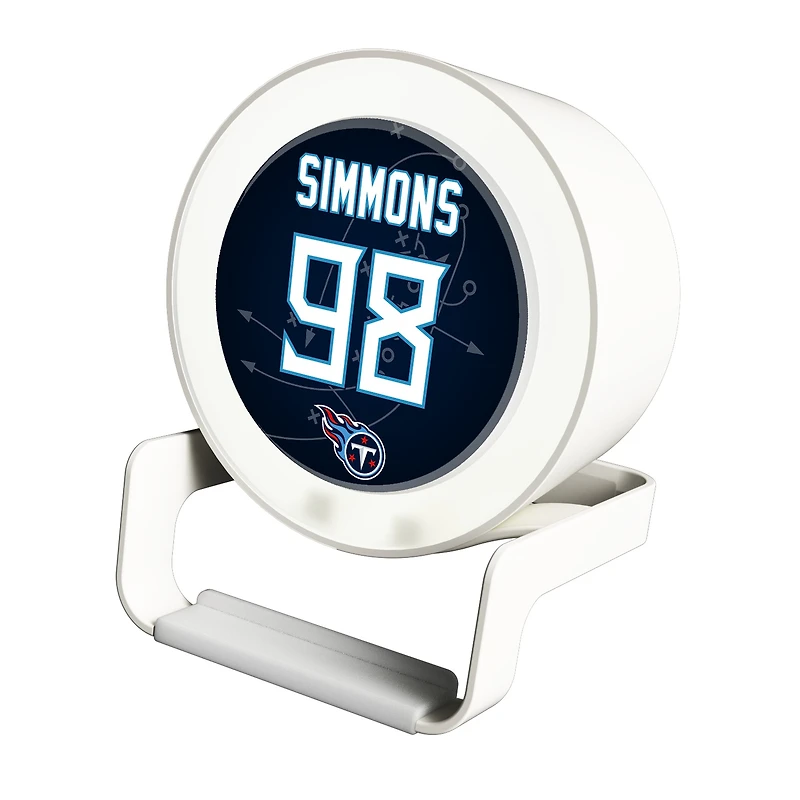 Keyscaper Jeffery Simmons White Tennessee Titans Night Light Charger and Bluetooth Speaker