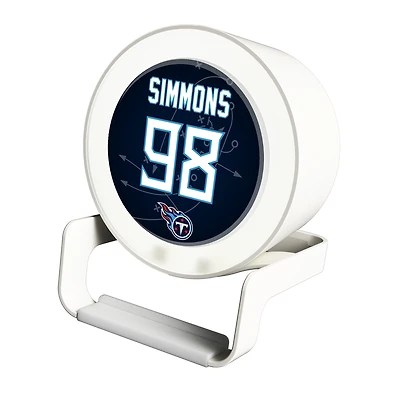 Keyscaper Jeffery Simmons White Tennessee Titans Night Light Charger and Bluetooth Speaker