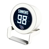 Keyscaper Jeffery Simmons White Tennessee Titans Night Light Charger and Bluetooth Speaker