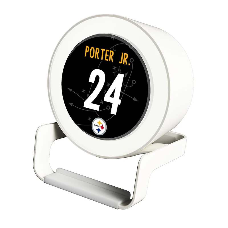 Keyscaper Joey Porter Jr. White Pittsburgh Steelers Night Light Charger and Bluetooth Speaker