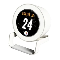 Keyscaper Joey Porter Jr. White Pittsburgh Steelers Night Light Charger and Bluetooth Speaker