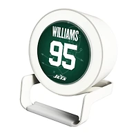 Keyscaper Quinnen Williams White New York Jets Night Light Charger and Bluetooth Speaker