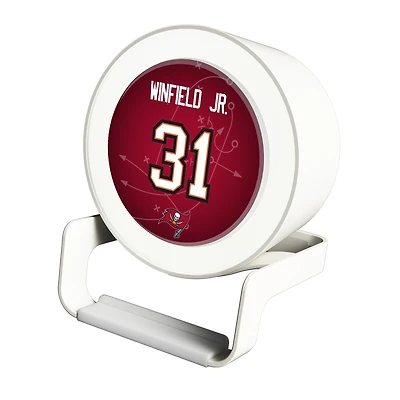 Keyscaper Antoine Winfield Jr. White Tampa Bay Buccaneers Night Light Charger and Bluetooth Speaker