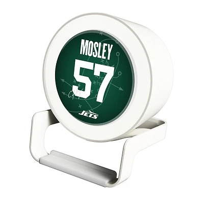 Keyscaper C.J. Mosley White New York Jets Night Light Charger and Bluetooth Speaker