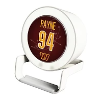 Keyscaper Daron Payne White Washington Commanders Night Light Charger and Bluetooth Speaker