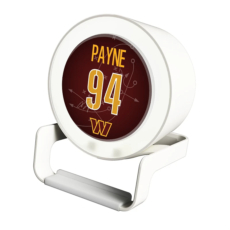 Keyscaper Daron Payne White Washington Commanders Night Light Charger and Bluetooth Speaker