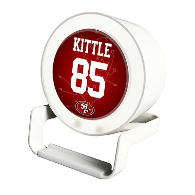 Keyscaper George Kittle White San Francisco 49ers Night Light Charger and Bluetooth Speaker