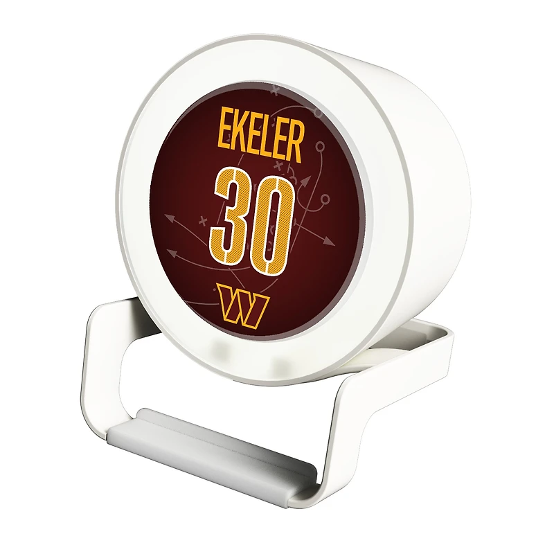 Keyscaper Austin Ekeler White Washington Commanders Night Light Charger and Bluetooth Speaker