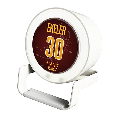 Keyscaper Austin Ekeler White Washington Commanders Night Light Charger and Bluetooth Speaker