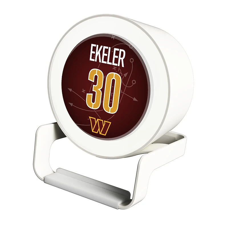 Keyscaper Austin Ekeler White Washington Commanders Night Light Charger and Bluetooth Speaker