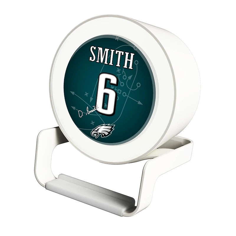 Keyscaper DeVonta Smith White Philadelphia Eagles Night Light Charger and Bluetooth Speaker