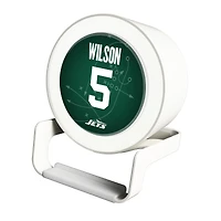 Keyscaper Garrett Wilson White New York Jets Night Light Charger and Bluetooth Speaker