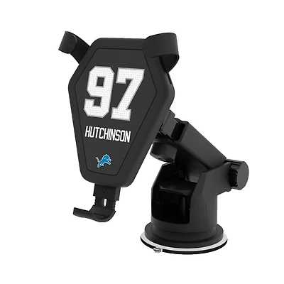 Keyscaper Aidan Hutchinson Black Detroit Lions Wireless Car Charger
