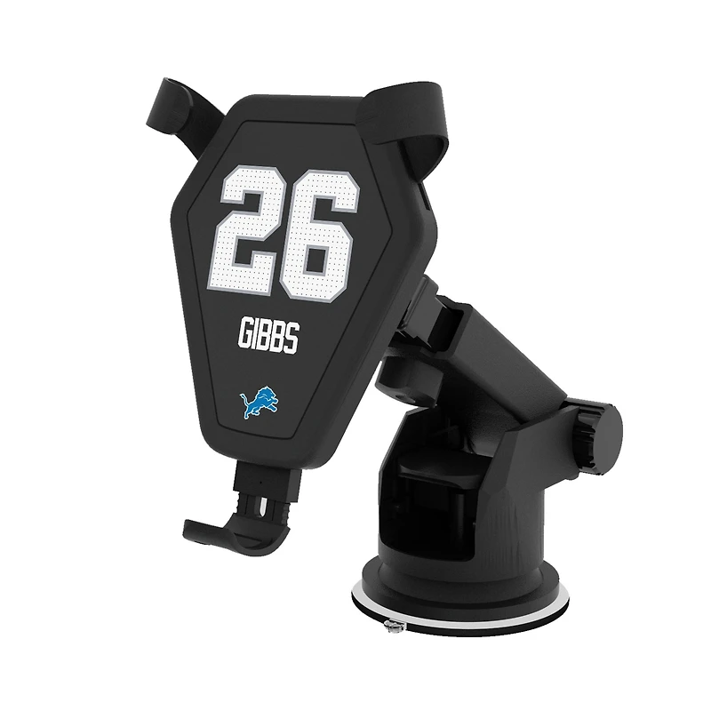Keyscaper Jahmyr Gibbs Black Detroit Lions Wireless Car Charger