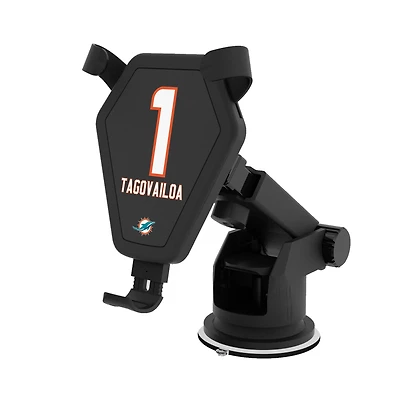 Keyscaper Tua Tagovailoa Black Miami Dolphins Wireless Car Charger