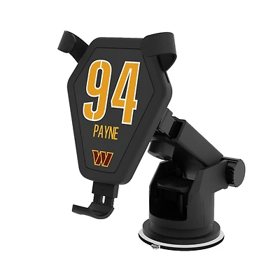 Keyscaper Daron Payne Black Washington Commanders Wireless Car Charger