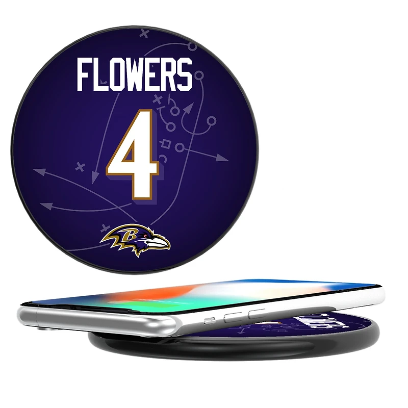 Keyscaper Zay Flowers Black Baltimore Ravens Wireless Charging Station