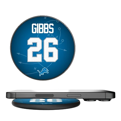 Keyscaper Jahmyr Gibbs Black Detroit Lions Wireless Charging Station