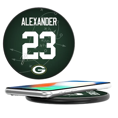 Keyscaper Jaire Alexander Black Green Bay Packers Wireless Charging Station