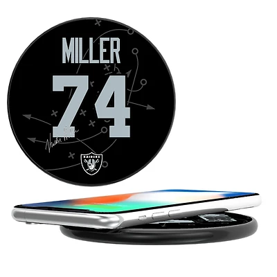 Keyscaper Kolton Miller Black Las Vegas Raiders Wireless Charging Station