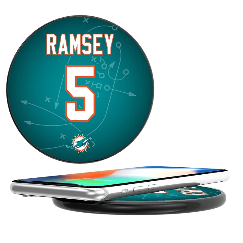 Keyscaper Jalen Ramsey Black Miami Dolphins Wireless Charging Station