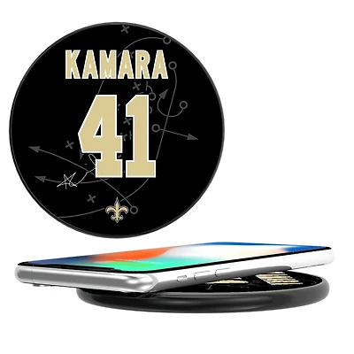 Keyscaper Alvin Kamara Black New Orleans Saints Wireless Charging Station