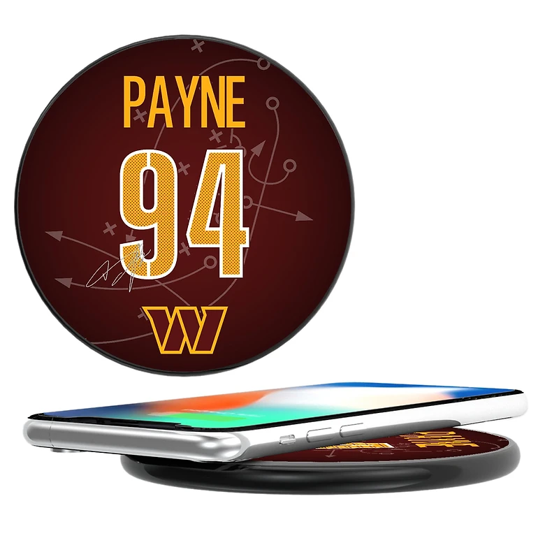 Keyscaper Daron Payne Black Washington Commanders Wireless Charging Station