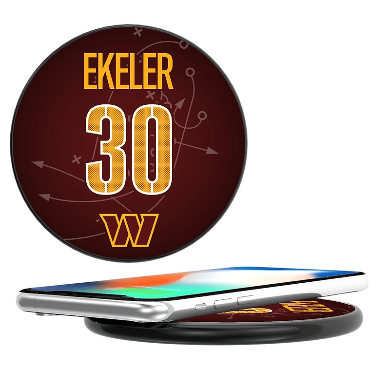 Keyscaper Austin Ekeler Black Washington Commanders Wireless Charging Station