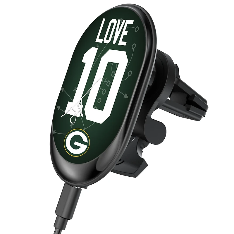 Keyscaper Jordan Love Green Bay Packers Wireless Magnetic Car Charger