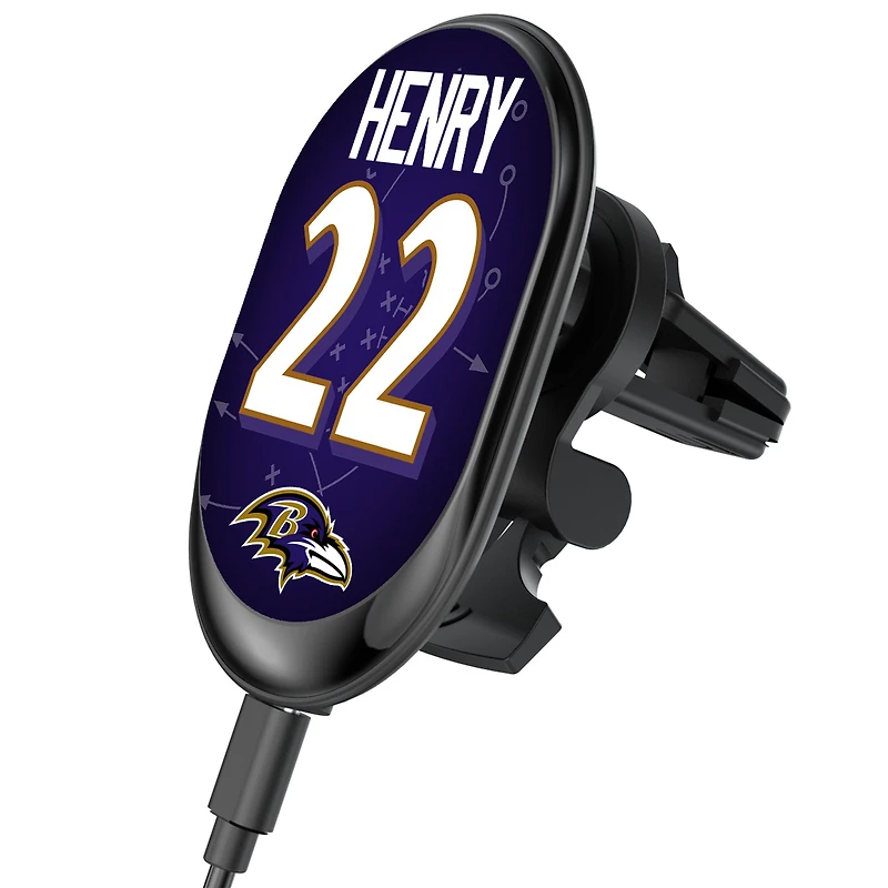 Keyscaper Derrick Henry Baltimore Ravens Wireless Magnetic Car Charger