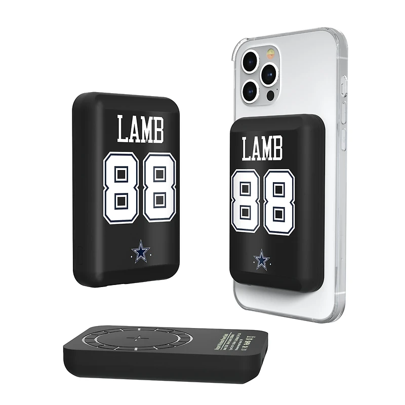 Keyscaper CeeDee Lamb Dallas Cowboys 5000mAh Wireless Magnetic Power Bank